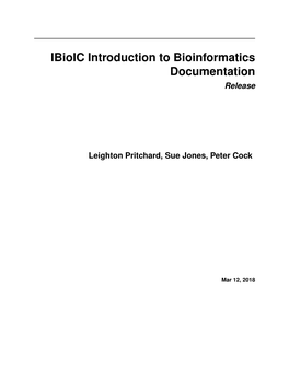 Ibioic Introduction to Bioinformatics Documentation Release