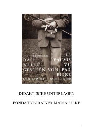 Didaktische Unterlagen Fondation Rainer Maria Rilke
