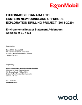 Environmental Impact Statement Addendum: Addition of EL 1134