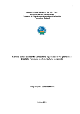 Llanero Centro-Occidental Venezolano Y Gaúcho Sur-Rio-Grandense Brasileño Rural: Una Identidad Cultural Compartida