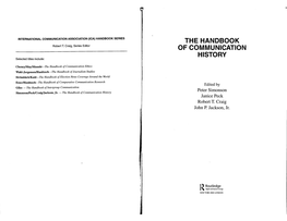 In the Handbook of Communication History, Edited by Peter