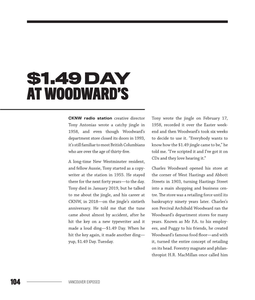 $1.49 Day at Woodward's
