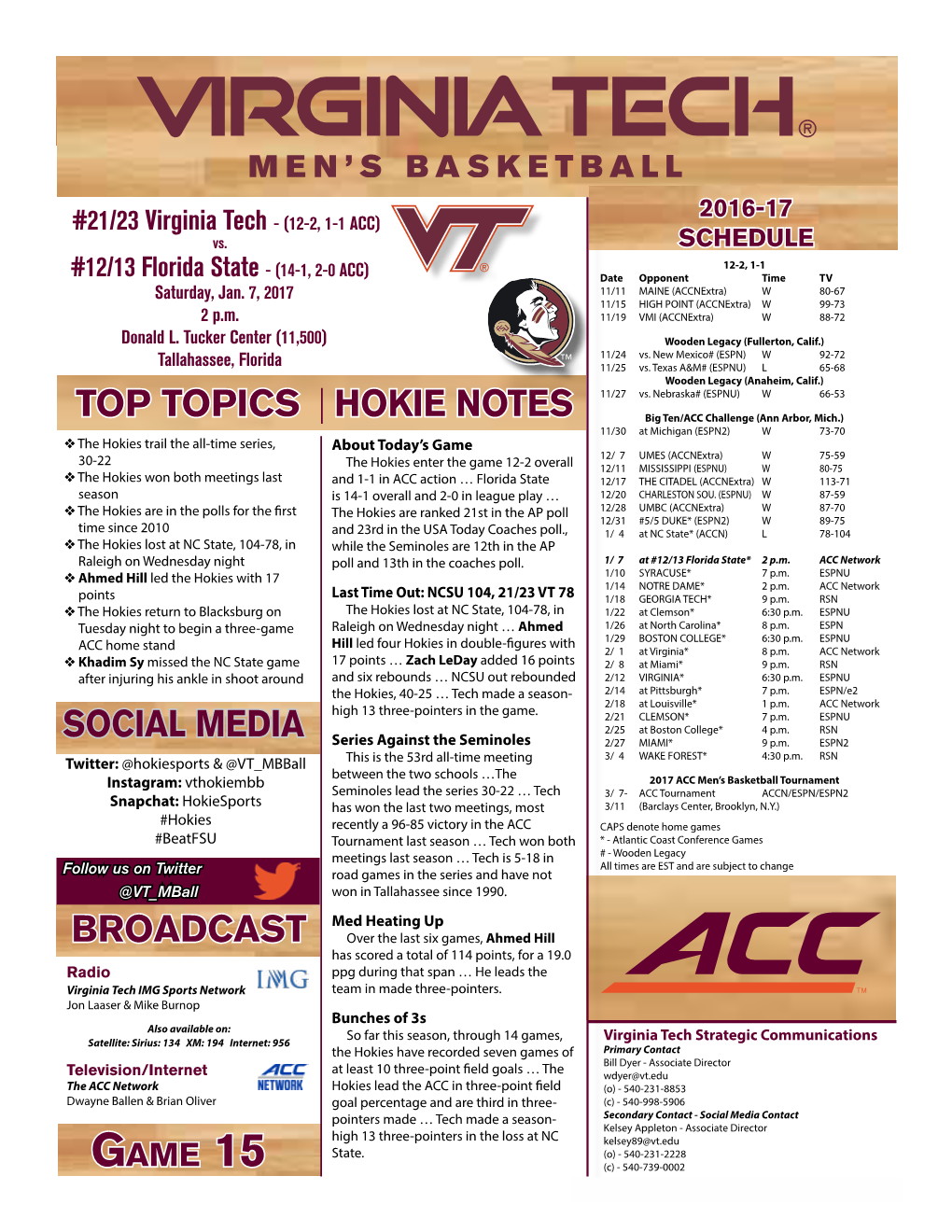 Hokie Notes Top Topics Broadcast Social Media