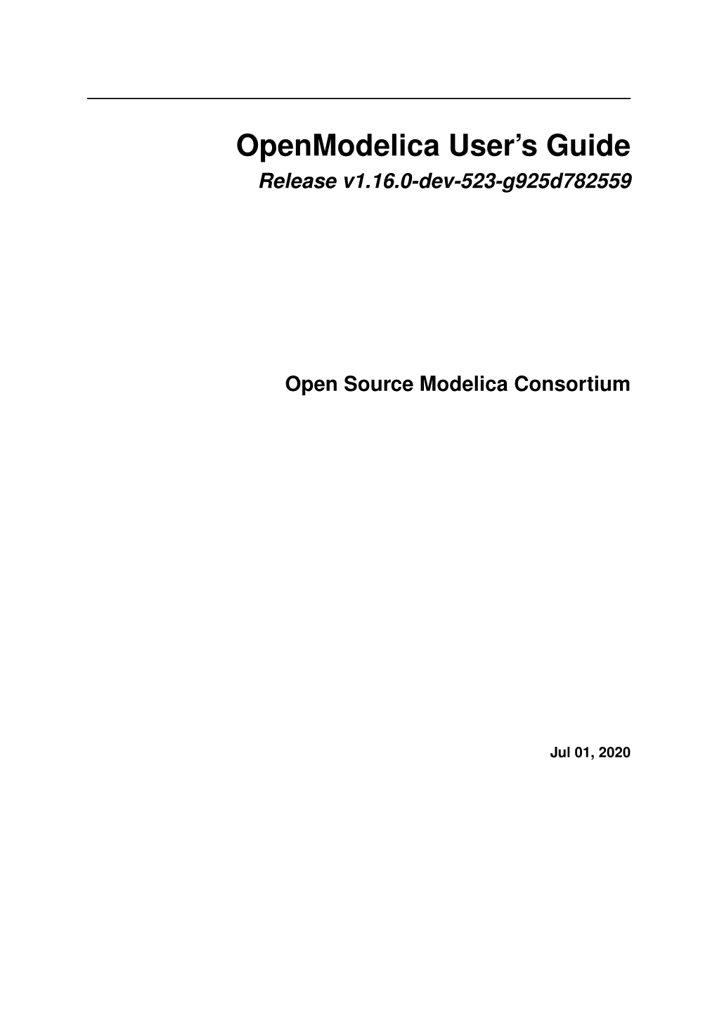 Openmodelica User's Guide