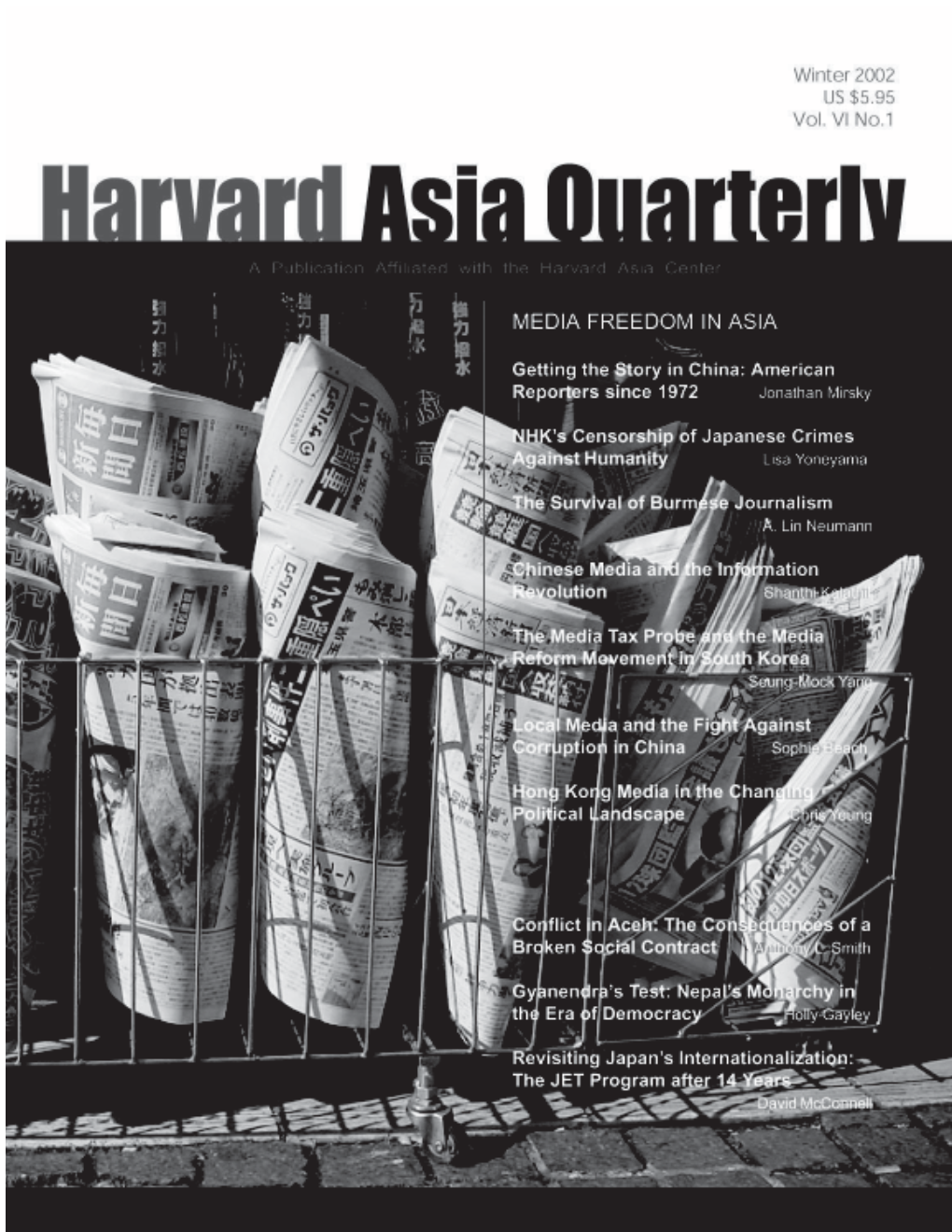 Harvard Asia Quarterly Winter 2002 1 HAQ CONTENTS