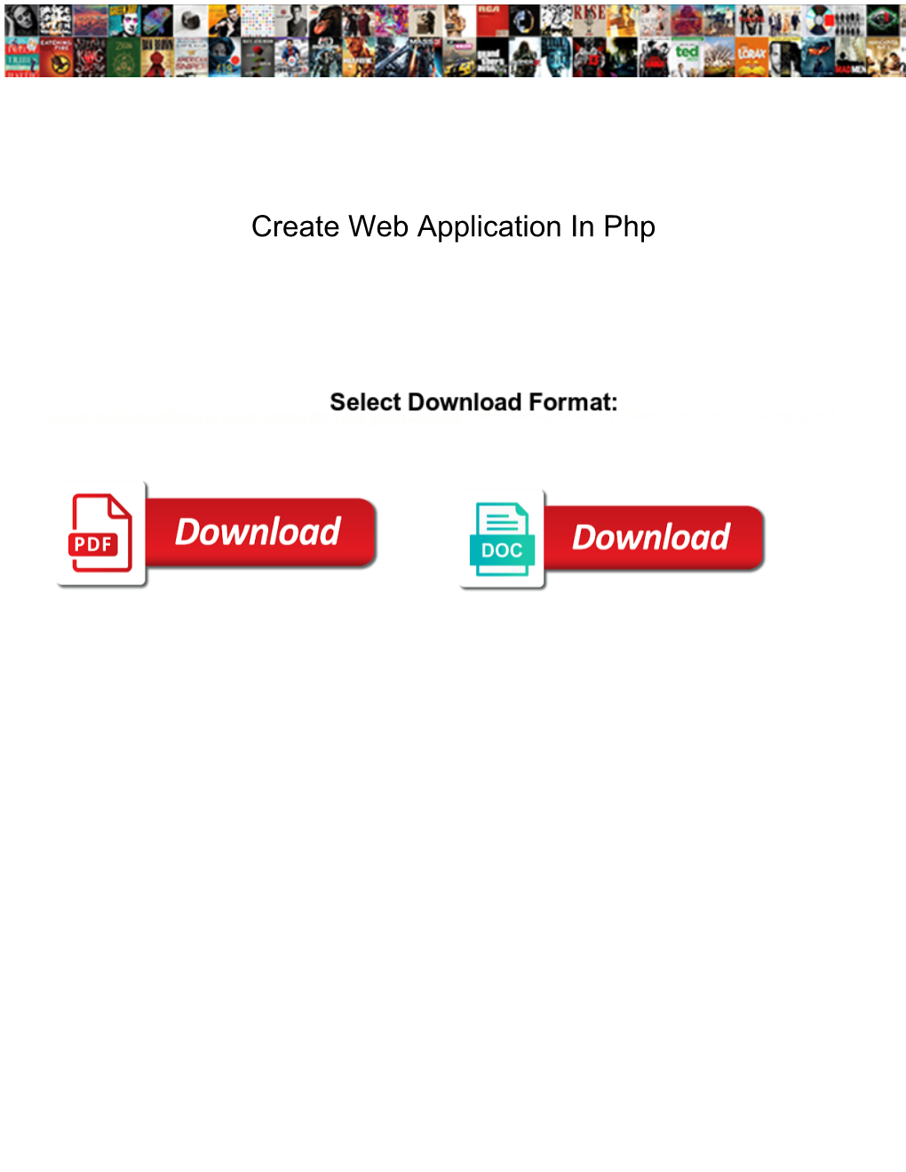 Create Web Application in Php