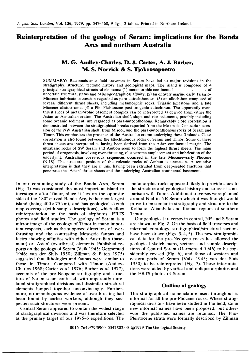 Reinterpretation of the Geology of Seram: Implications for the Banda Arcs and Northern Australia