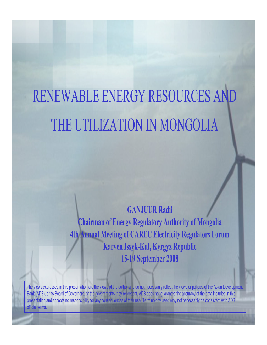 Renewable Energy Law and Program