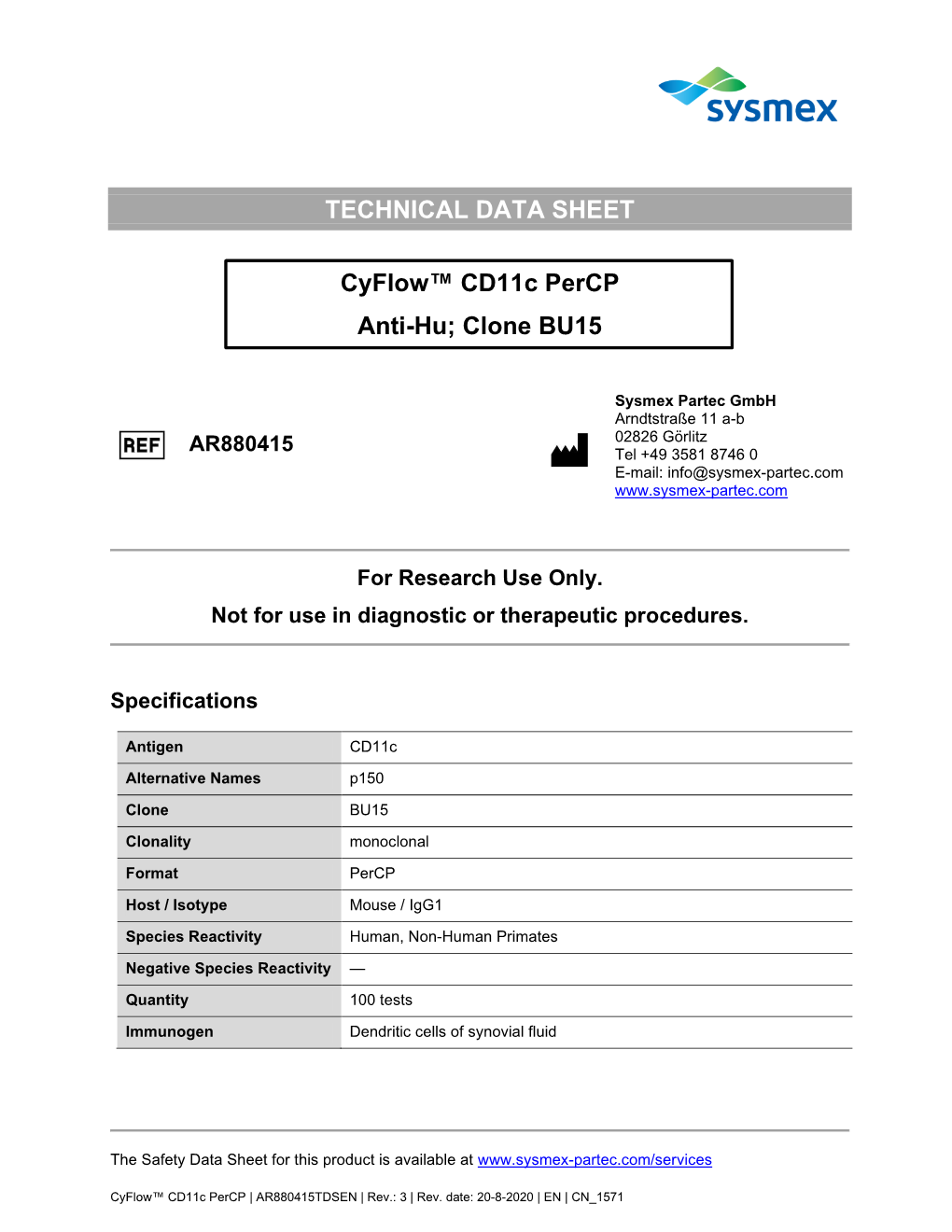 Cyflow Cd11c Percp