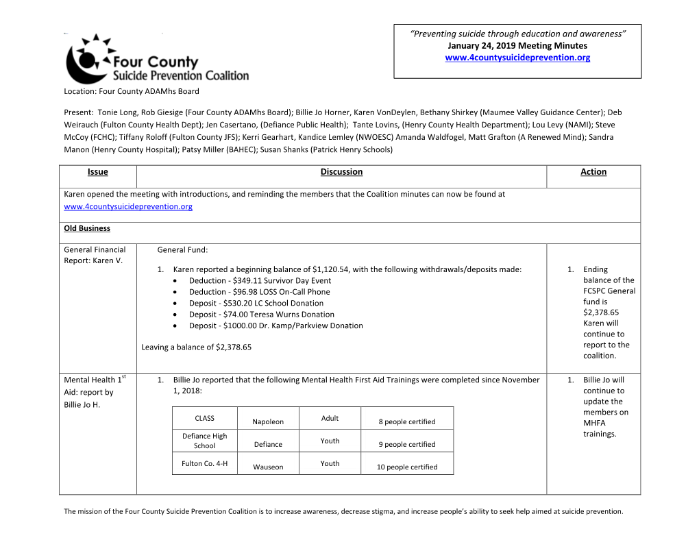 SPC Minutes January 24, 2019