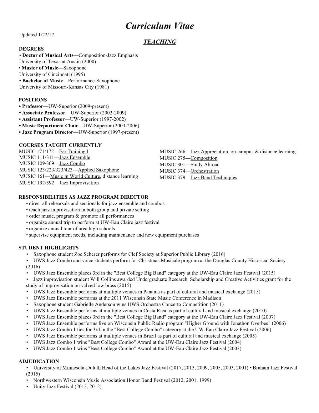 Curriculum Vitae