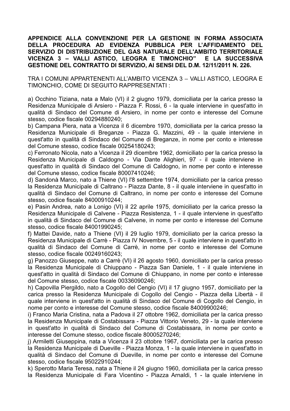 Appendice a Convenzione N. 4024