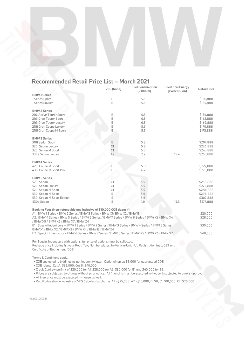 BMW Pricelist Mar 2021 (2021-03-08)