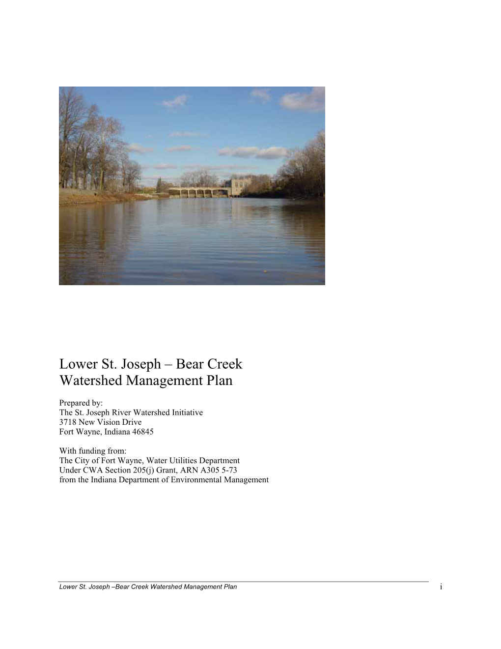 Lower St. Joseph – Bear Creek Watershed Management Plan