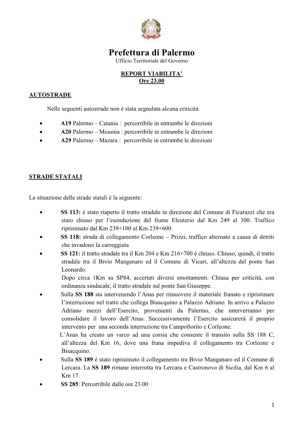 Prefettura Di Palermo Ufficio Territoriale Del Governo