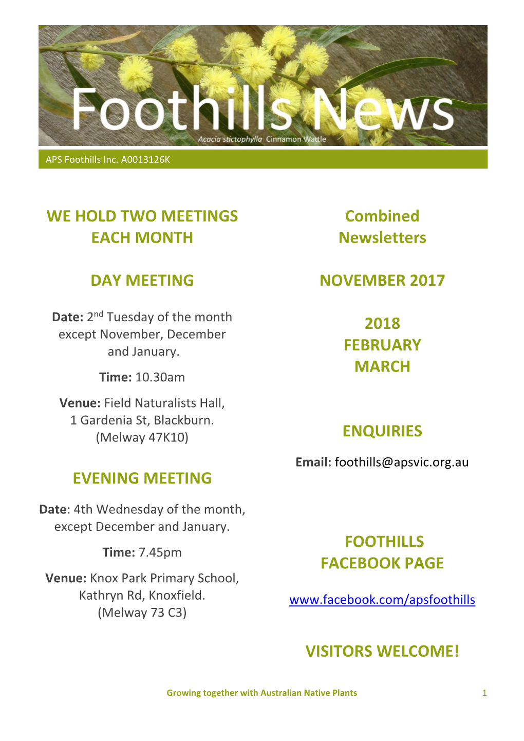 We Hold Two Meetings Each Month Day Meeting Evening