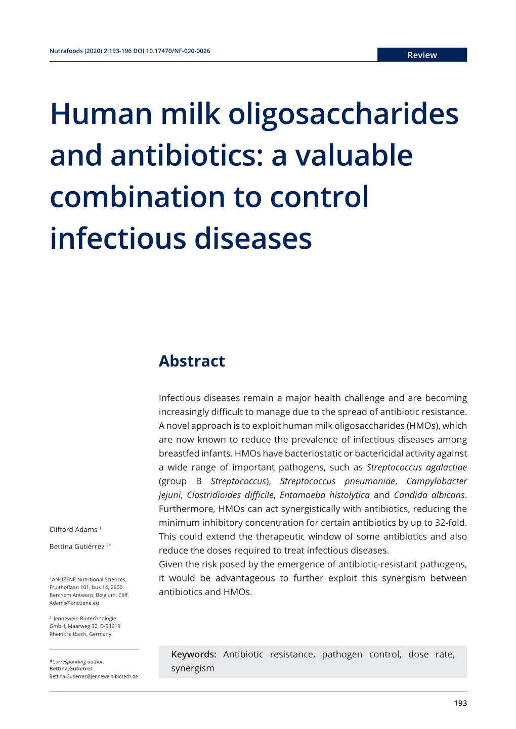 Human Milk Oligosaccharides and Antibiotics: a Valuable Combination to Control Infectious Diseases