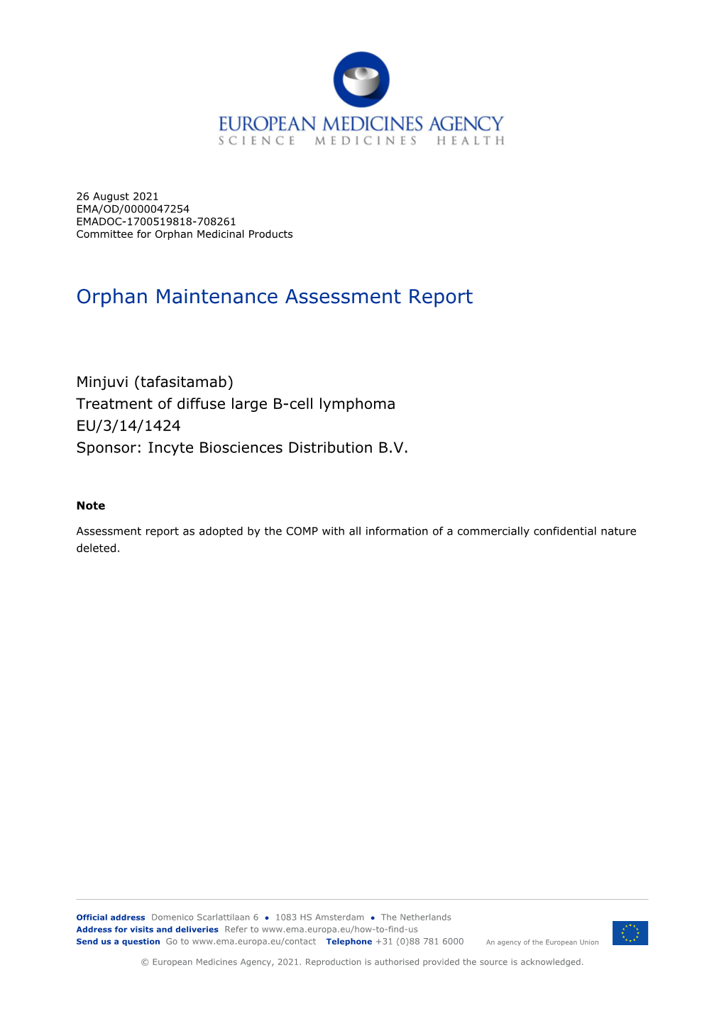 Orphan Maintenance Assessment Report