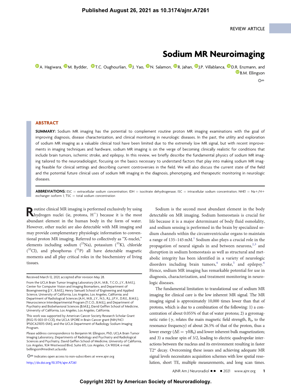 Sodium MR Neuroimaging