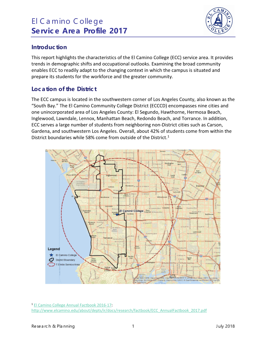 El Camino College Service Area Profile 2017