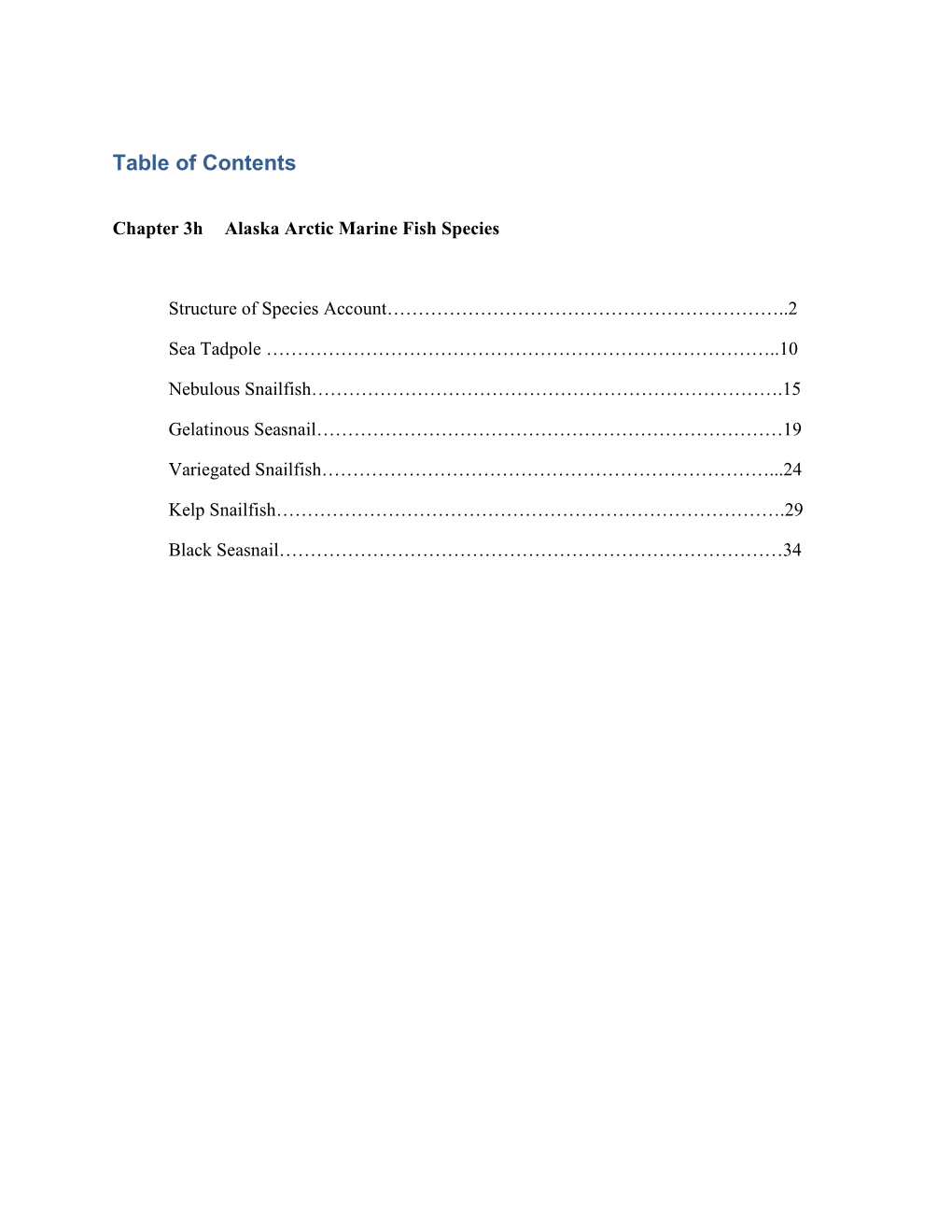 Table of Contents