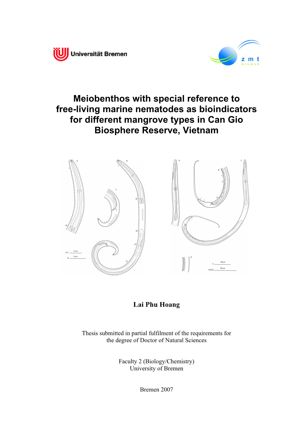 Meiobenthos with Special Reference to Free-Living Marine Nematodes As Bioindicators for Different Mangrove Types in Can Gio Biosphere Reserve, Vietnam