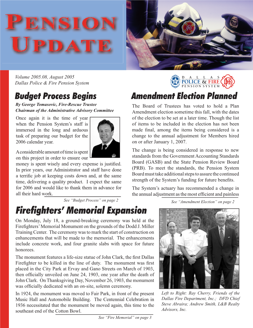 Dallas Police Fire Pension 2005 Newsletters