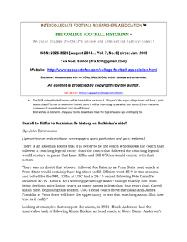 Intercollegiate Football Researchers Association™
