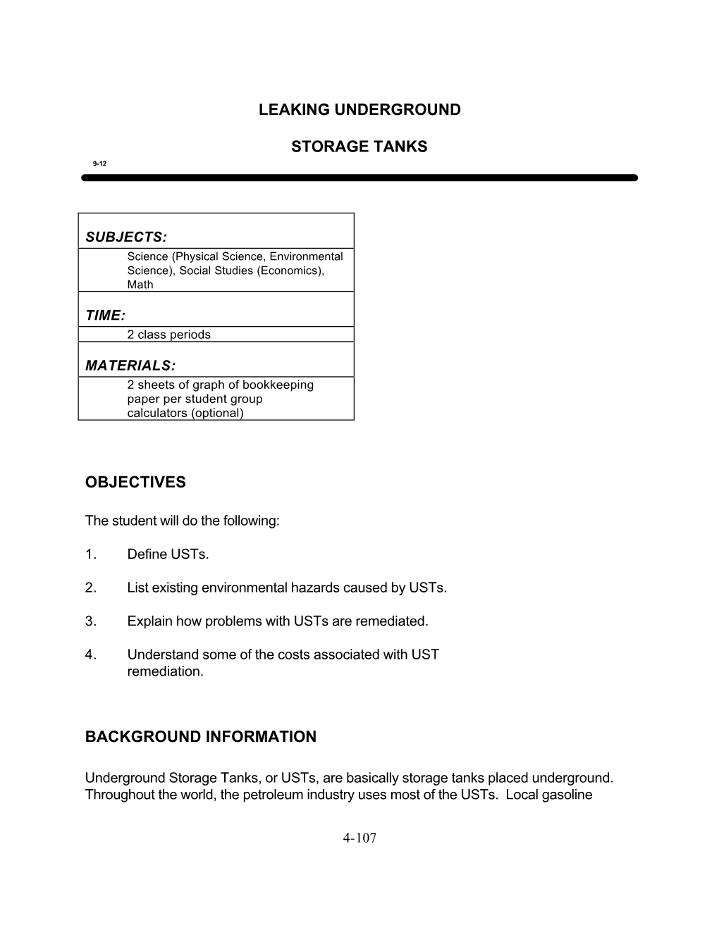 Leaking Underground Storage Tanks