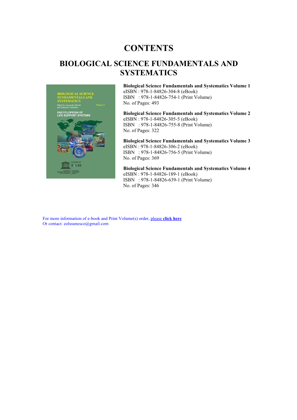 Biological Science Fundamentals (Systematics)