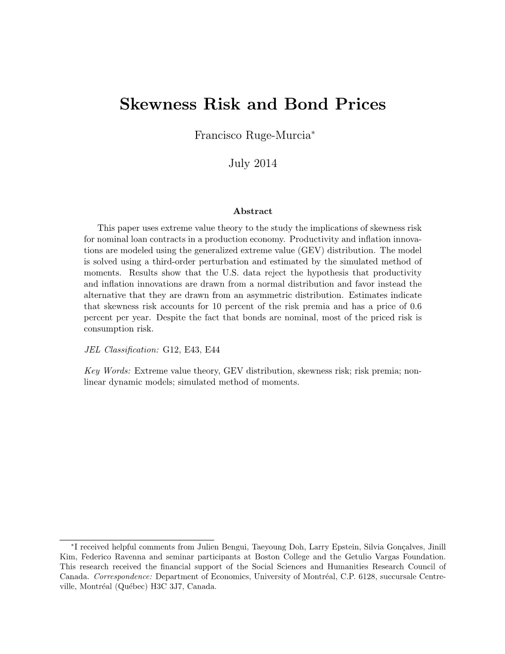 Skewness Risk and Bond Prices