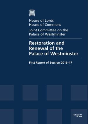 Restoration and Renewal of the Palace of Westminster