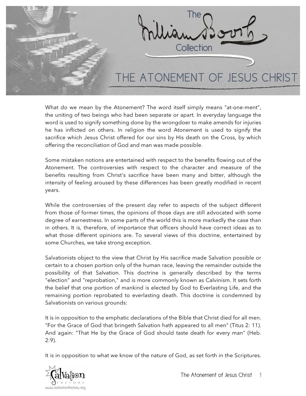 The Atonement of Jesus Christ 1