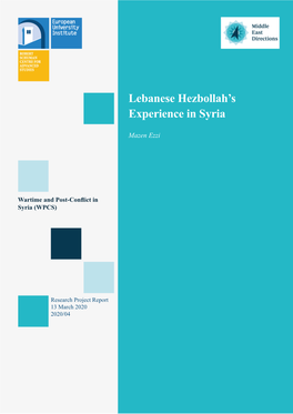 Lebanese Hezbollah's Experience in Syria