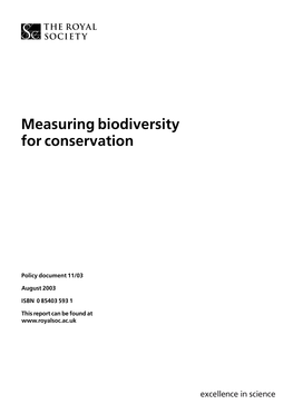 Measuring Biodiversity for Conservation