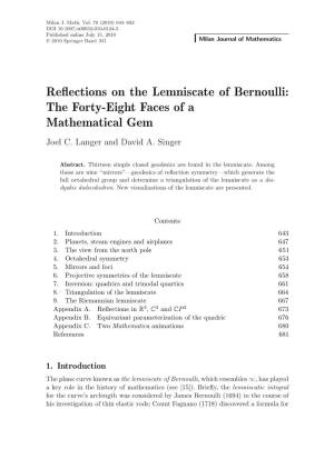 Reflections on the Lemniscate of Bernoulli
