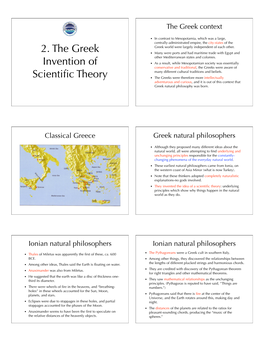 2. the Greek Invention of Scientific Theory