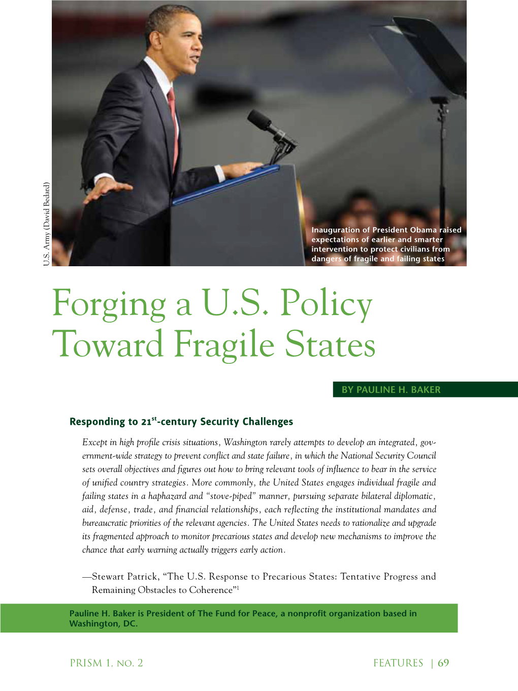 Forging a U.S. Policy Toward Fragile States