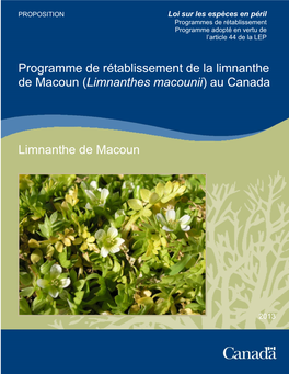 Limnanthes Macounii) Au Canada