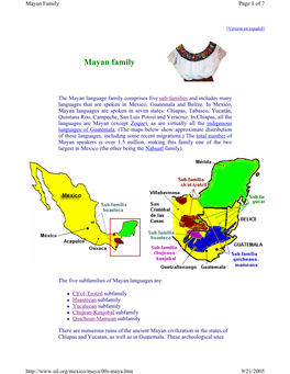 Mayan Family Page 1 of 7