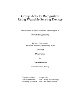 Group Activity Recognition Using Wearable Sensing Devices