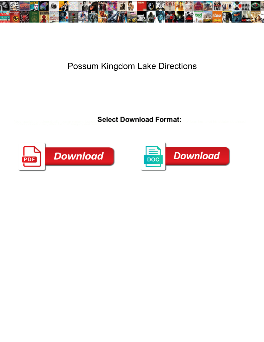 Possum Kingdom Lake Directions