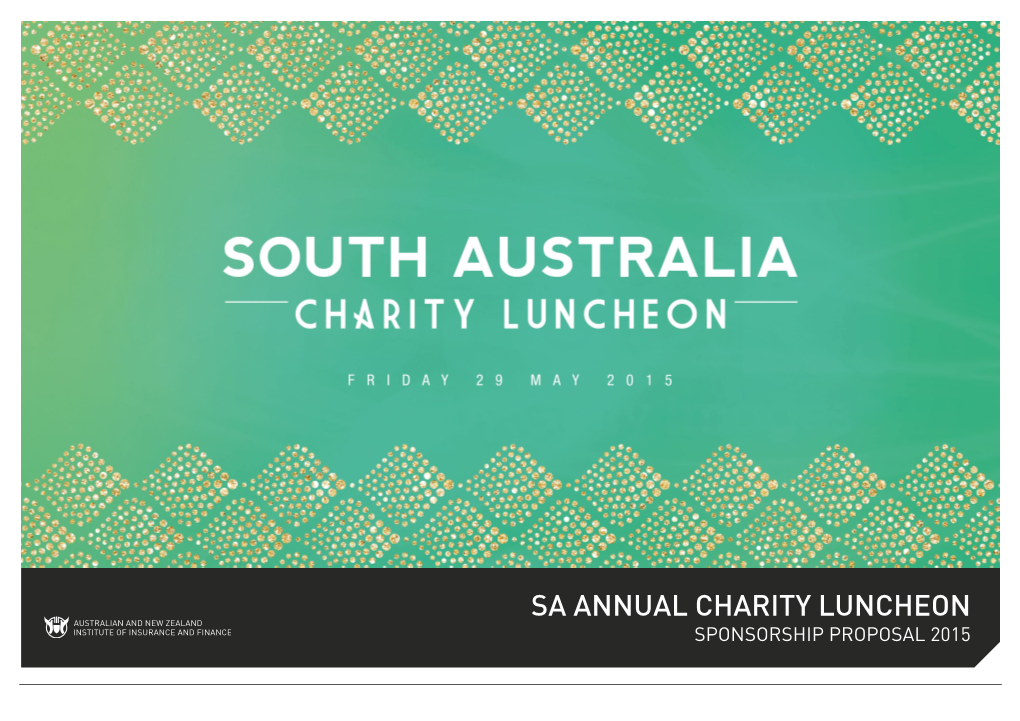 Sa Annual Charity Luncheon Sponsorship Proposal 2015 Help Us Help Those Who Need It Most