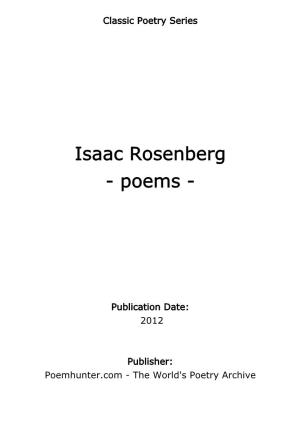 Isaac Rosenberg - Poems