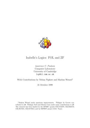 Isabelle's Logics: FOL and ZF