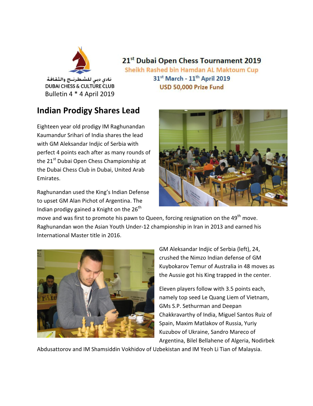 Indian Prodigy Shares Lead