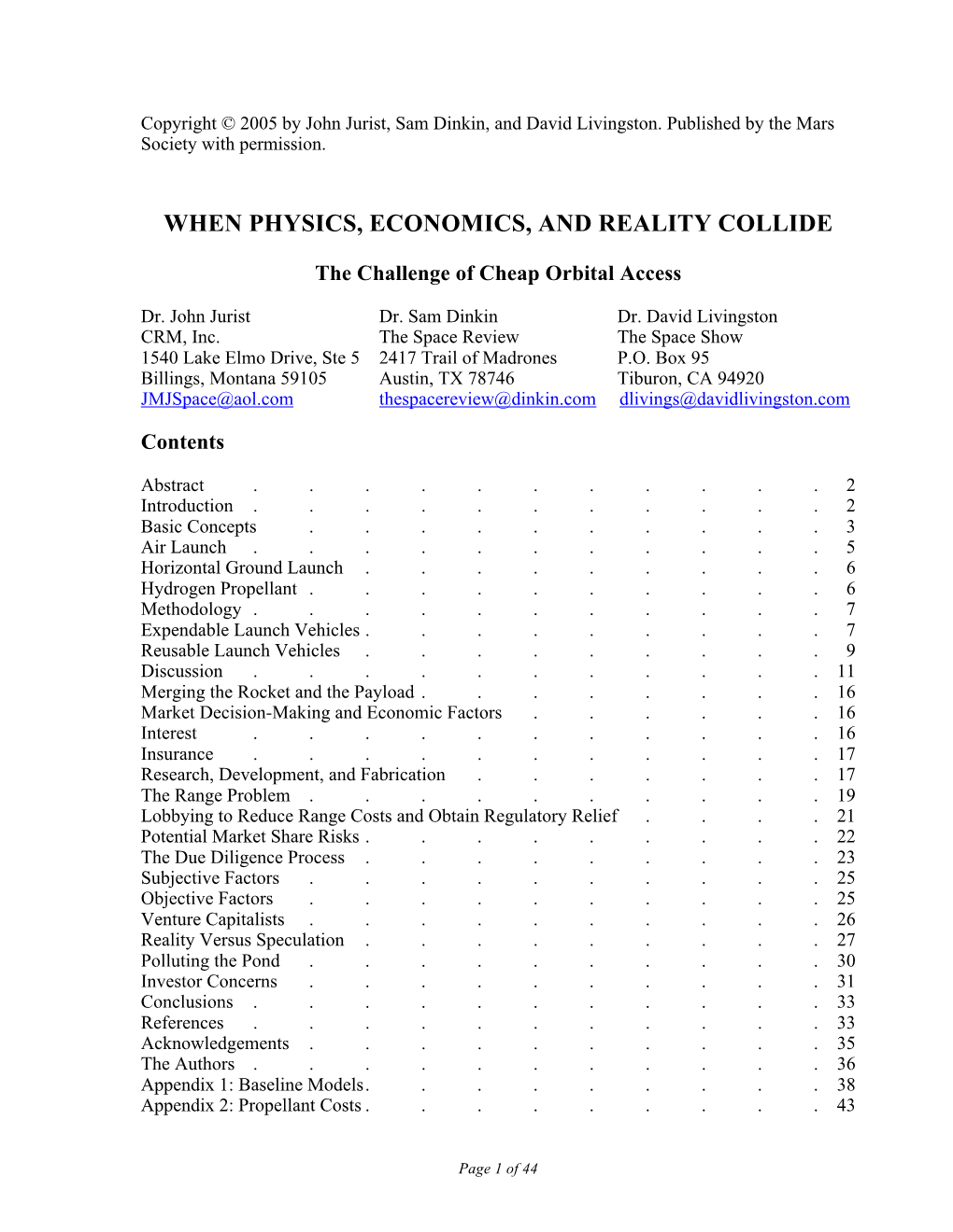 When Physics, Economics, and Reality Collide