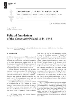 Political Foundations of the Communist Poland 1944–1945