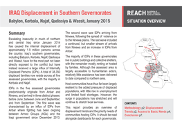 IRAQ Displacement in Southern Governorates Babylon, Kerbala, Najaf, Qadissiya & Wassit, January 2015 SITUATION OVERVIEW
