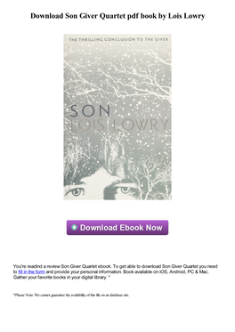 Download Son Giver Quartet Pdf Book by Lois Lowry